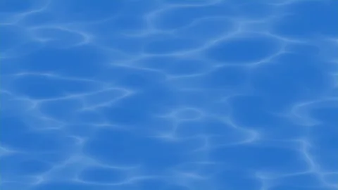 Clear blue water surface ripples with soft light caustics moving across deep Stock Footage 340946345