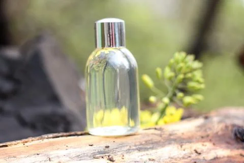 Clear bottle container with copy space for your brand Foto stock