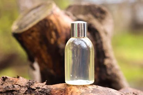 Clear bottle container with copy space for your brand Stock-Fotos