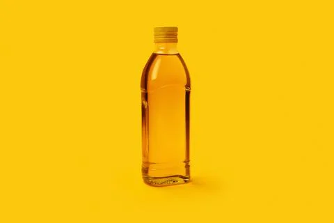 Clear bottle with olive oil Stock Photos