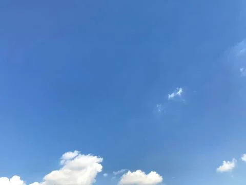 Clear bright blue sky when autumn in day time, using for background Stock Photos