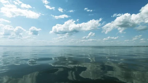 Clear calm sea and the reflection of clouds in the water-4 Stock Footage 113124783
