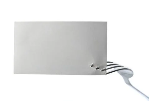 Clear card on a fork Stock Photos