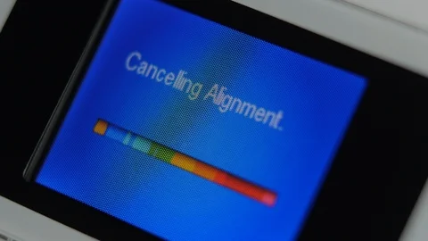 Clear Carriage Jam. Cancelling Alignment. Broken Printer Stock Footage 98657645