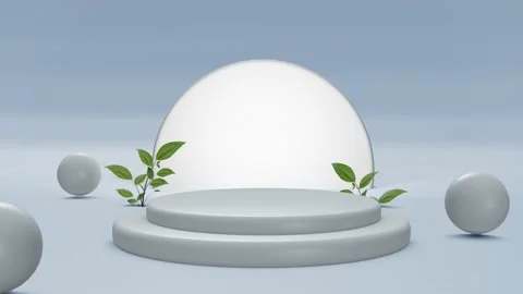 Clear circle podium, 3d animation rendering 스톡 동영상 154229733