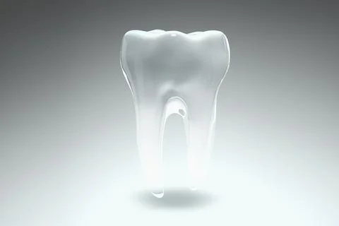 Clear Clean Healthy Teeth Structure 3D Graphics Stock Illustration