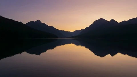 Clear Cloudless Sunrise Time Lapse at Bowman Lake Stock Footage 121985264