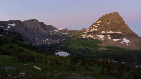 Clear Cloudless Sunrise Time Lapse at Hidden Lake Overlook Stock Footage 121985355