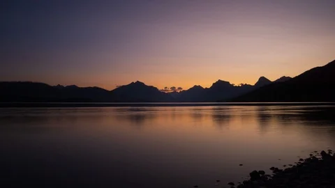 Clear Cloudless Time Lapse at Lake McDonald Stock Footage 121985350