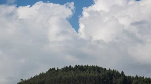 Clear Clouds Over Hill Stock Footage 51309865
