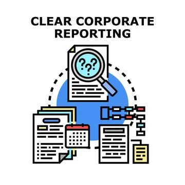 Clear corporate reporting analyzing financial data structure Stock Illustration