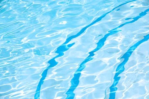 Clear crystal blue pool with steps Stock Photos
