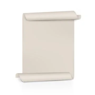 Clear Dark Paper Scroll. Sheet Roll On Both Sides Illustrazione stock