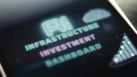 Clear dashboard title with AI, cloud and rising chart elements Fotos Stock