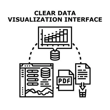 Clear data visualization interface processing digital information Stock Illustration
