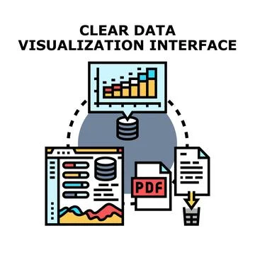 Clear data visualization interface processing digital information Stock Illustration