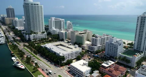Clear day in Miami Beach Stock Footage 155430335