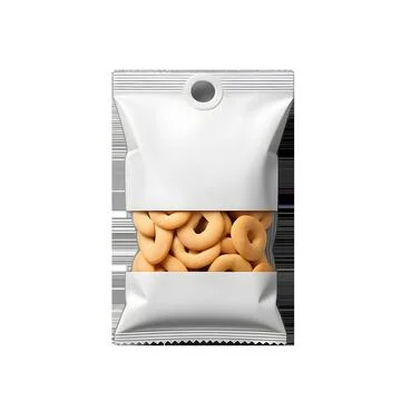 Clear Delight, Top View Blank Plastic Snack Bag Mockup with Transparency Stock Photos