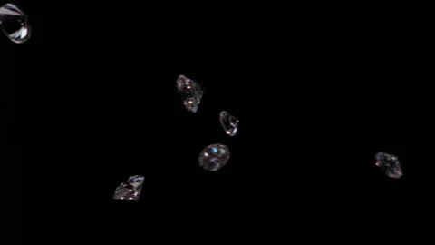Clear Diamonds fall in slow motion HD2 Stock Footage 253061306