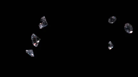 Clear Diamonds fall in slow motion HD Stock Footage 253061977