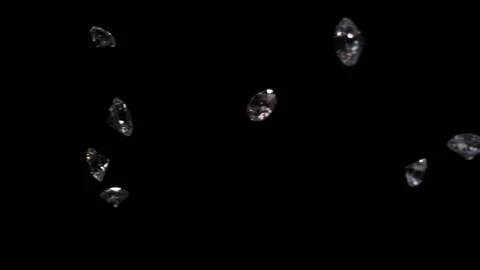 Clear Diamonds fall in slow motion HD3 Stock Footage 253065481