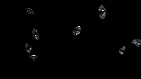 Clear Diamonds fall in slow motion 4K 3 Stock Footage 253115772