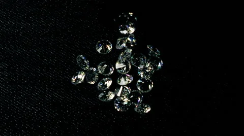 Clear Diamonds Falling On Dark Surface Slow Motion 動画素材 51685017