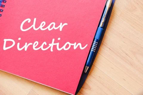 Clear direction write on notebook Stock Photos