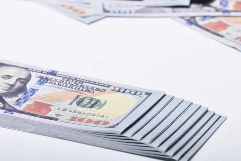 Clear Dollar Banknote pattern, One hundred dollar border with empty middle area Stock Photos