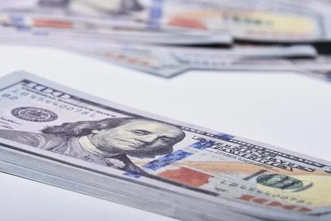 Clear Dollar Banknote pattern, One hundred dollar border with empty middle area Foto stock
