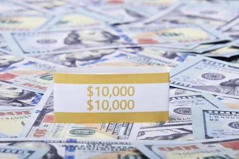 Clear Dollar Banknote pattern, One hundred dollar border with empty middle area Stock Photos
