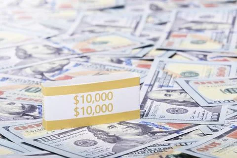 Clear Dollar Banknote pattern, One hundred dollar border with empty middle area Stock Photos