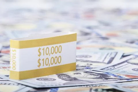Clear Dollar Banknote pattern, One hundred dollar border with empty middle area Stock Photos