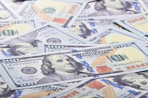 Clear Dollar Banknote pattern, One hundred dollar border with empty middle area Stock Photos