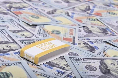Clear Dollar Banknote pattern, One hundred dollar border with empty middle area Stock Photos