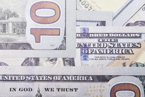 Clear Dollar Banknote pattern, One hundred dollar border with empty middle area Stock Photos