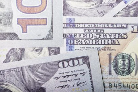 Clear Dollar Banknote pattern, One hundred dollar border with empty middle area Stock Photos
