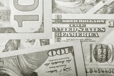 Clear Dollar Banknote pattern, One hundred dollar border with empty middle area Stock Photos
