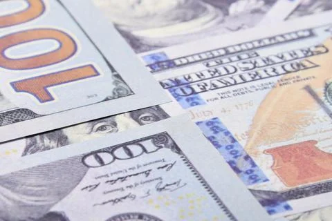 Clear Dollar Banknote pattern, One hundred dollar border with empty middle area Stock Photos