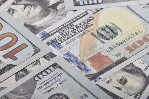Clear Dollar Banknote pattern, One hundred dollar border with empty middle area Stock Photos