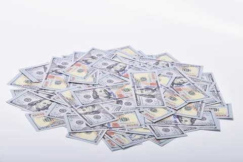 Clear Dollar Banknote pattern, One hundred dollar border with empty middle area Stock Photos