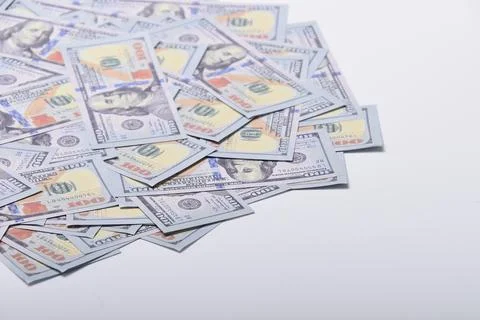 Clear Dollar Banknote pattern, One hundred dollar border with empty middle area Stock Photos