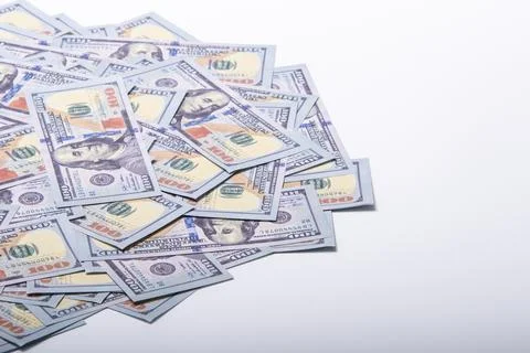 Clear Dollar Banknote pattern, One hundred dollar border with empty middle area Stock Photos