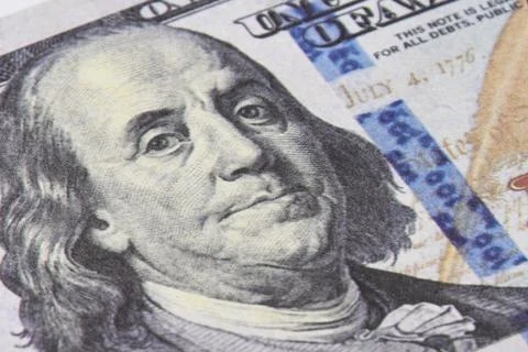 Clear Dollar Banknote pattern, One hundred dollar border with empty middle area Foto stock