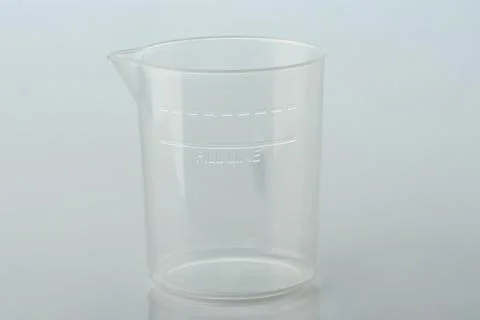 Clear empty cup with fill line Stock Photos