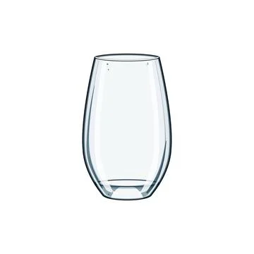 Clear empty stemless glass for drinks Stock Illustration