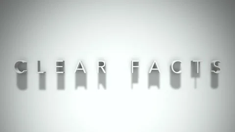 Clear facts 3D title animation with shadows on a white background Stock Footage 297667782