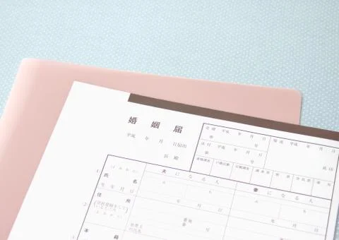 Clear file folder and a marriage form Stock Photos