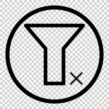 Clear Filter Icon – Circular UI Remove Symbol – Vector Line Art Stock Illustration