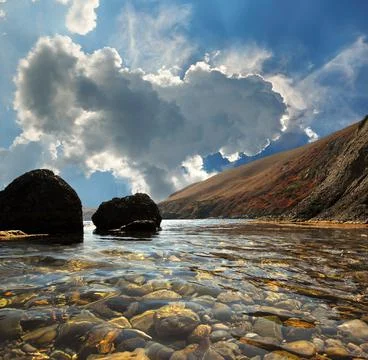 A clear, fine summer day in the Eastern Crimea Stock Photos
